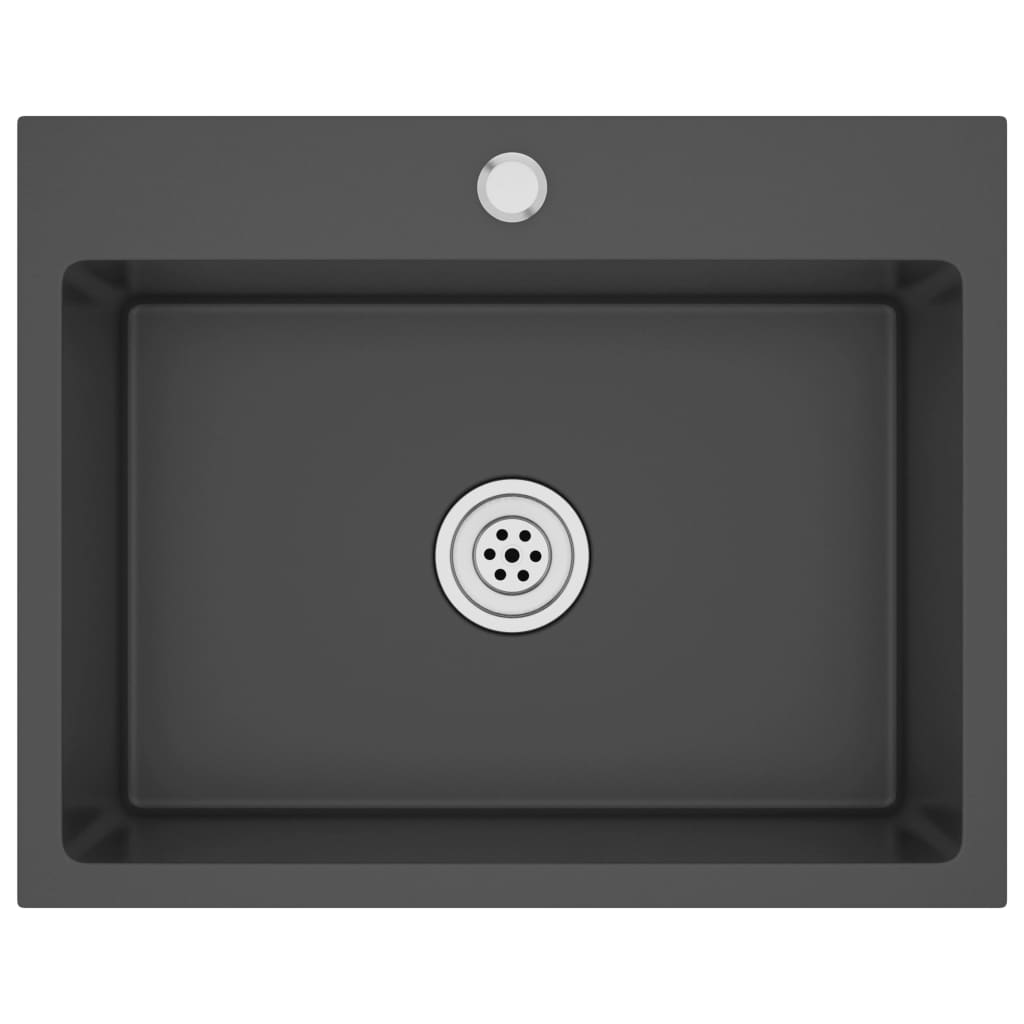 foto del prodotto lavello da cucina fatto a mano 59 x 44 cm acciaio inox nero 02 0002464