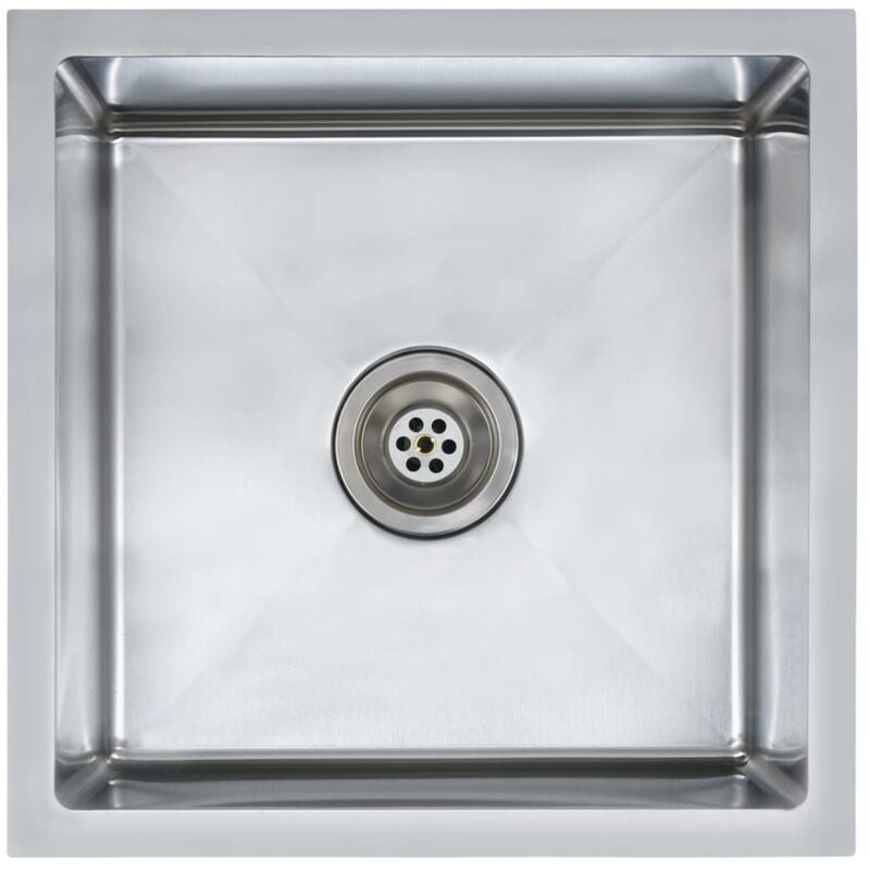 foto del prodotto lavello da cucina fatto a mano con filtro 44 x 44 cm in acciaio inox 02 0002362