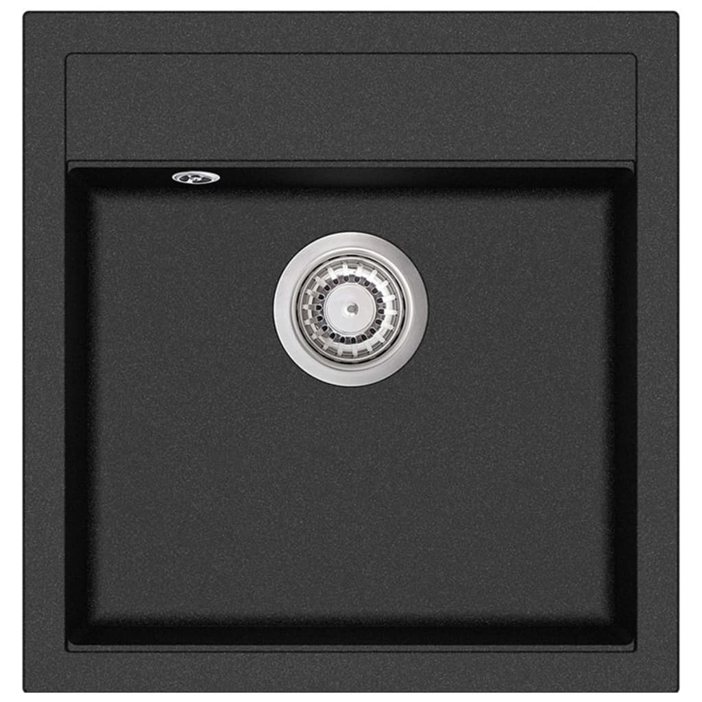 foto del prodotto lavello da cucina in granito vasca singola 49 x 51 cm nero 02 0002317