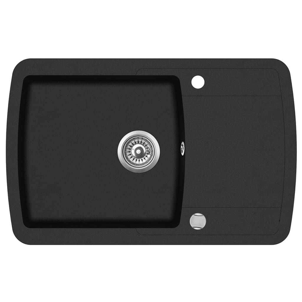 foto del prodotto lavello da cucina in granito vasca singola 78 x 50 cm nero 02 0002313