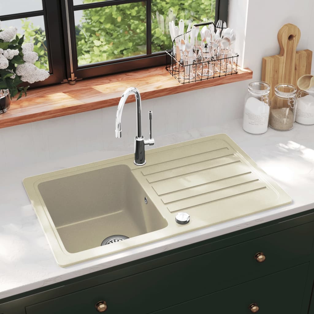 foto del prodotto lavello da cucina in granito vasca singola beige cod mxl 30505