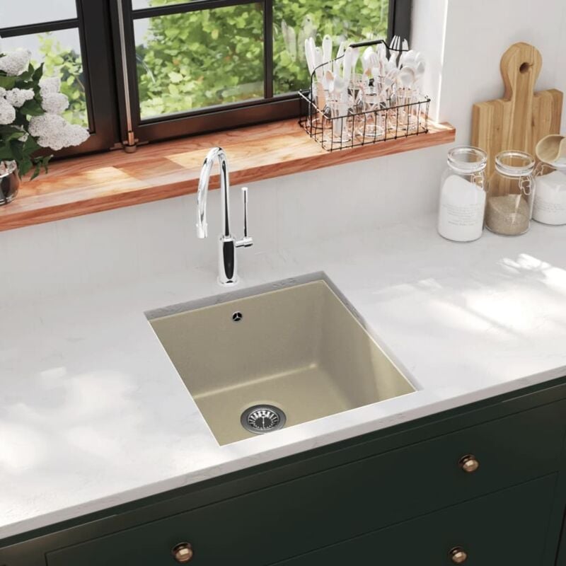 foto del prodotto lavello da cucina in granito vasca singola beige cod mxl 40074