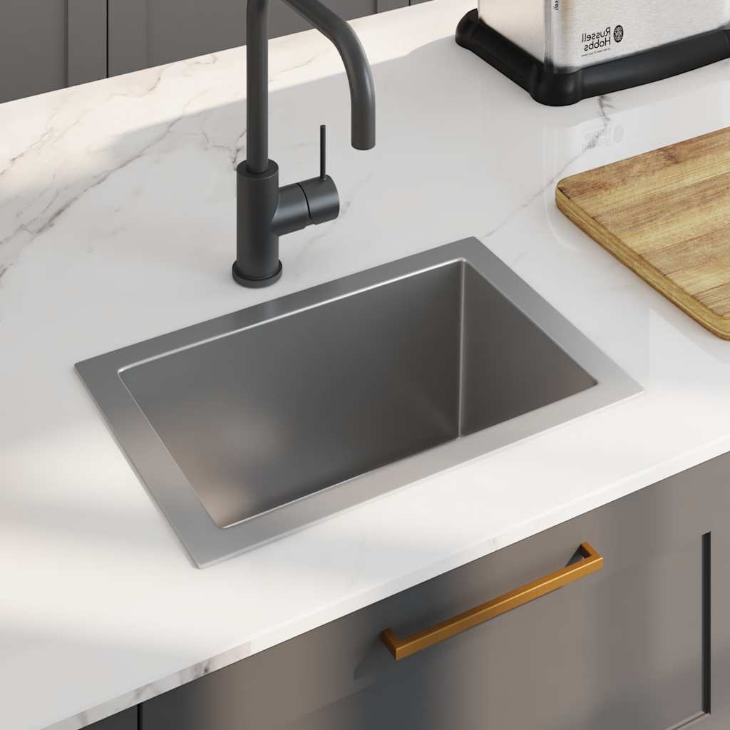 foto del prodotto lavello da cucina lavorato a mano con filtro in acciaio inox cod mxl 53392