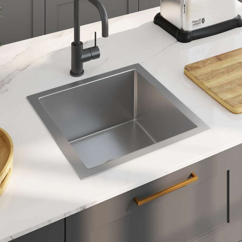 foto del prodotto lavello da cucina lavorato a mano in acciaio inox vidaxl