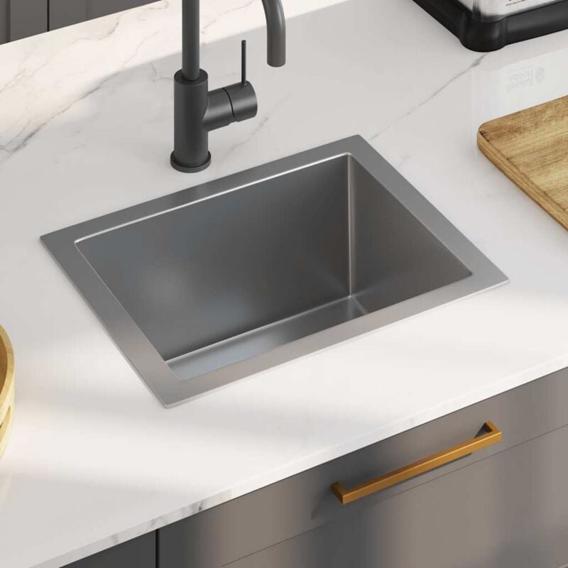 foto del prodotto lavello da cucina lavorato a mano in acciaio inox vidaxl