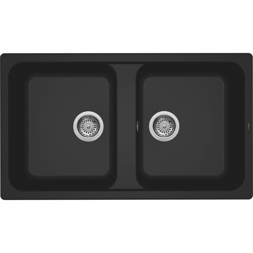 foto del prodotto lavello da incasso 2 vasche 86 x 50 cm finitura granitek nero 40 life 500 elleci lg245040