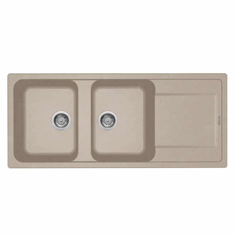 foto del prodotto lavello da incasso 2 vasche e gocciolatoio life 500 avena