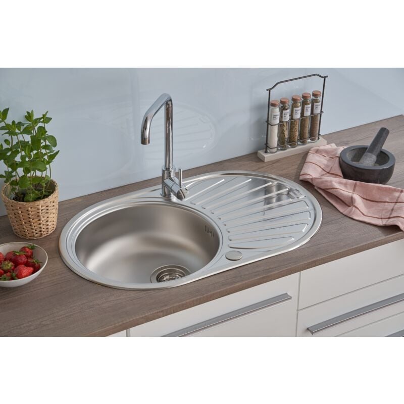 foto del prodotto lavello da incasso in acciaio inox lavello da cucina lavello 77 x 48 cm respekta cansas