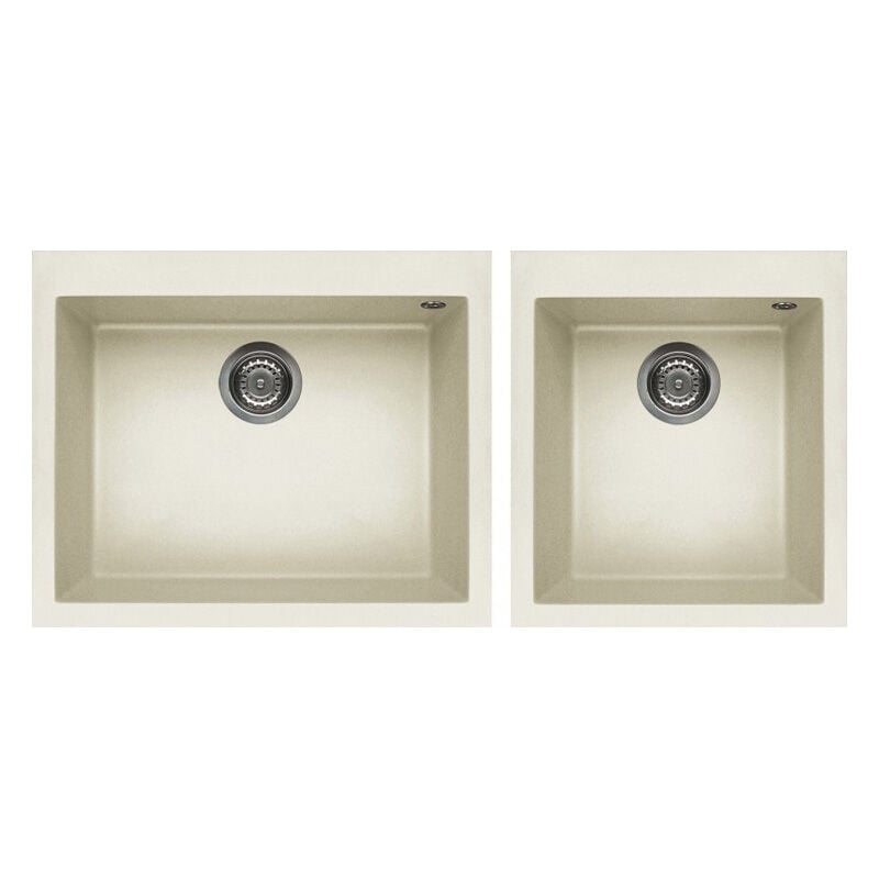 foto del prodotto lavello elleci da incasso quadra 210 granitek bianco antico lgq21062