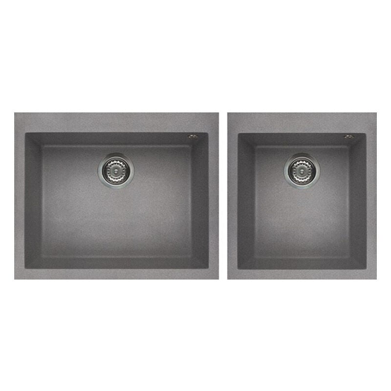 foto del prodotto lavello elleci da incasso quadra 210 granitek grigio cemento lgq21048