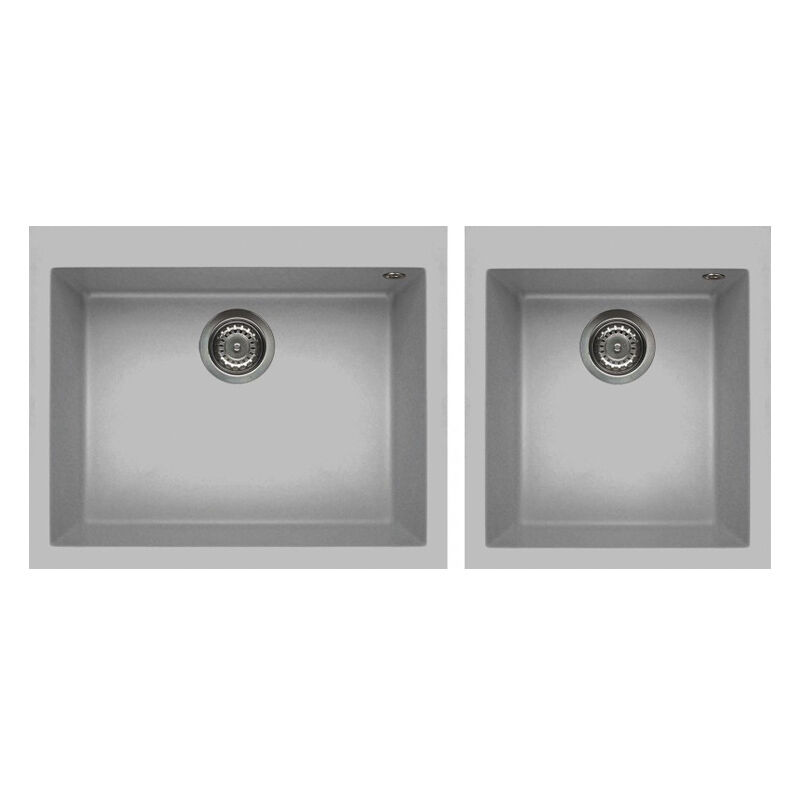 foto del prodotto lavello elleci da incasso quadra 210 metaltek grigio aluminium lmq21079