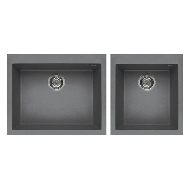 foto del prodotto lavello elleci da incasso quadra 210 metaltek grigio titanium lmq21073