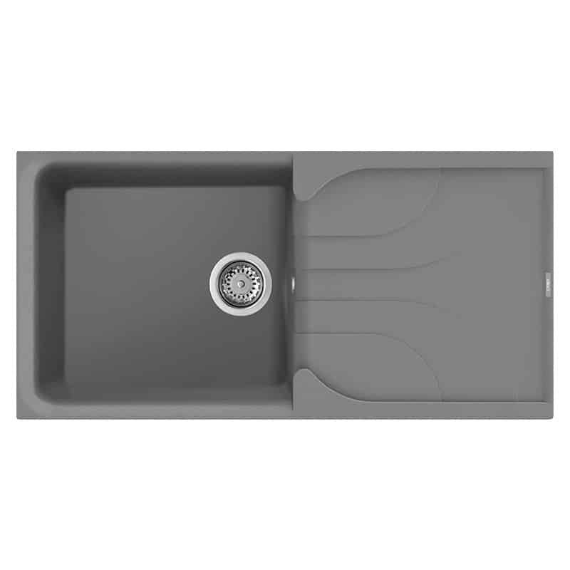 foto del prodotto lavello elleci incasso 1 vasca 100x50 ego 480 metaltek grigio titanium lme48073