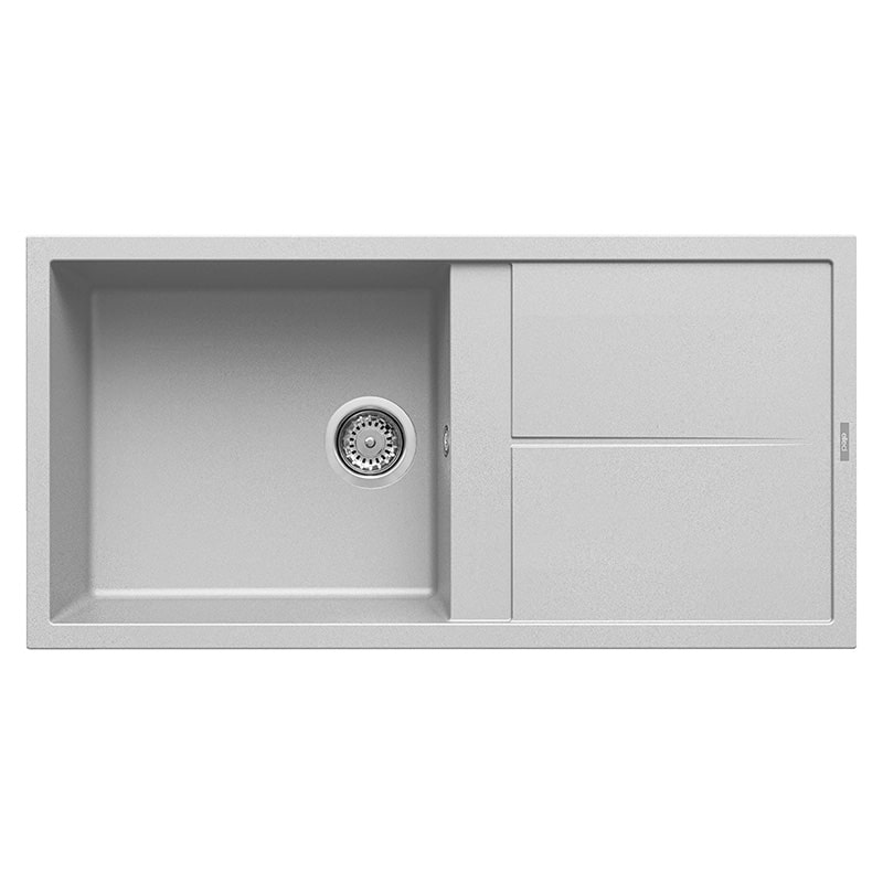 foto del prodotto lavello elleci incasso 1 vasca 100x50 unico 480 metaltek grigio alumnium lmu48079