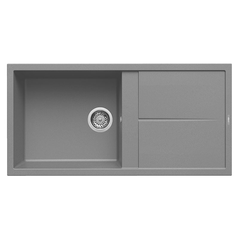 foto del prodotto lavello elleci incasso 1 vasca 100x50 unico 480 metaltek grigio titanium lmu48073