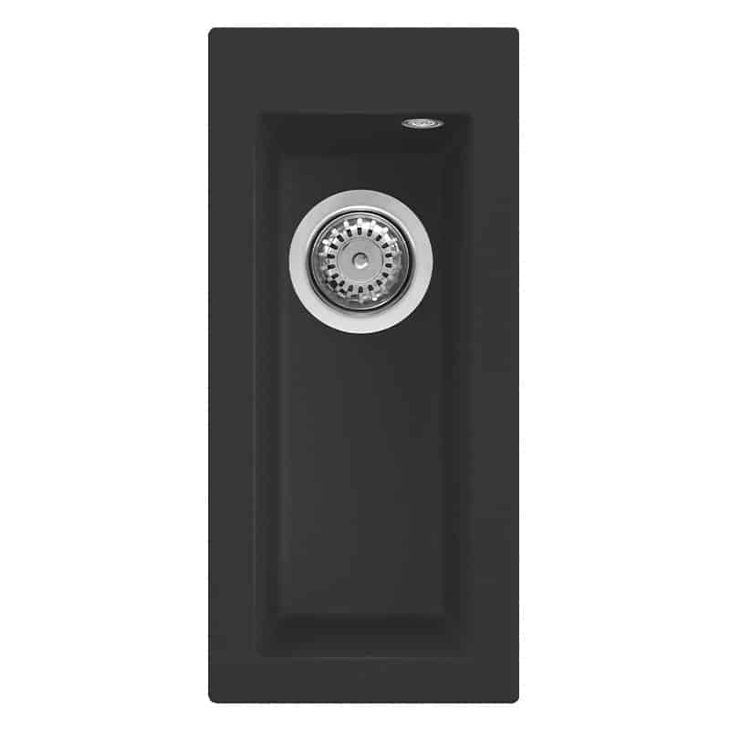 foto del prodotto lavello elleci incasso 1 vasca 23x50 quadra 50 keratek plus nero black assoluto lkq05086