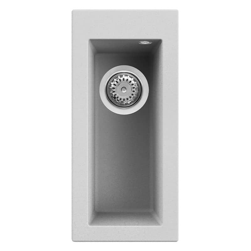foto del prodotto lavello elleci incasso 1 vasca 23x50 quadra 50 metaltek grigio aluminium lmq05079