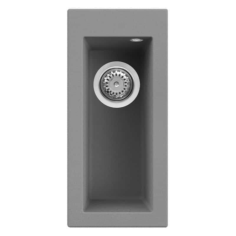 foto del prodotto lavello elleci incasso 1 vasca 23x50 quadra 50 metaltek grigio titanium lmq05073