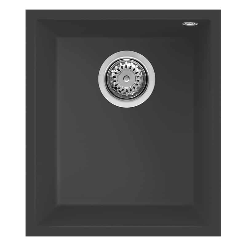 foto del prodotto lavello elleci incasso 1 vasca 38x44 quadra 100 sottotop granitek antracite lgq10059bso