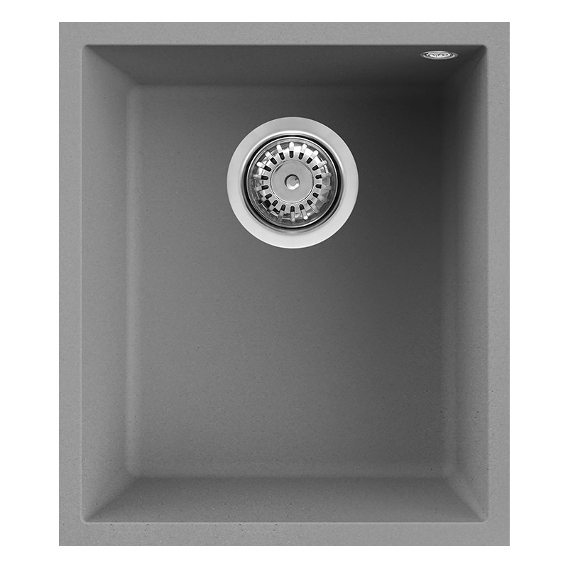 foto del prodotto lavello elleci incasso 1 vasca 38x44 quadra 100 sottotop granitek grigio cemento lgq10048bso
