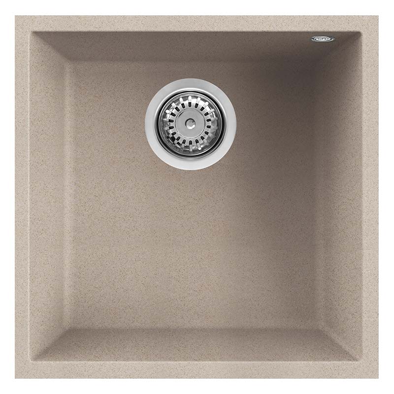 foto del prodotto lavello elleci incasso 1 vasca 44x44 quadra 102 sottotop granitek avena lgq10251bso