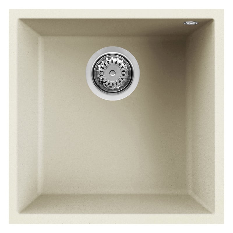foto del prodotto lavello elleci incasso 1 vasca 44x44 quadra 102 sottotop granitek bianco antico lgq10262bso