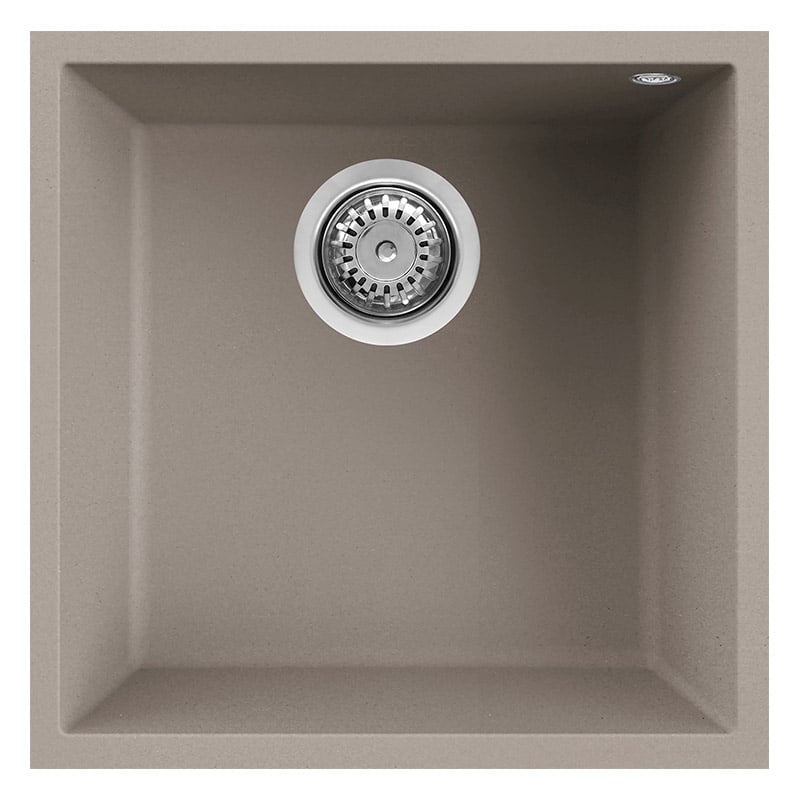 foto del prodotto lavello elleci incasso 1 vasca 44x44 quadra 102 sottotop granitek grigio tortora lgq10243bso