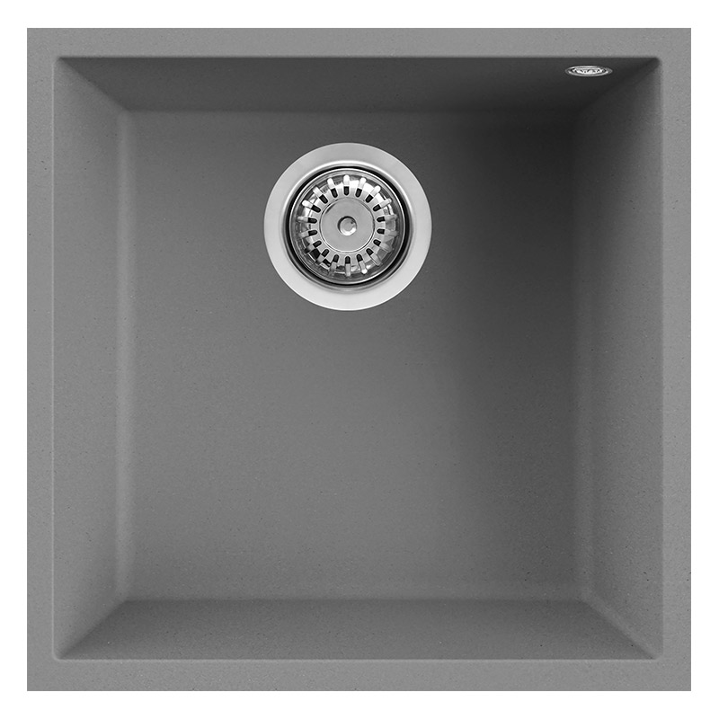 foto del prodotto lavello elleci incasso 1 vasca 44x44 quadra 102 sottotop metaltek grigio titanium lmq10273bso