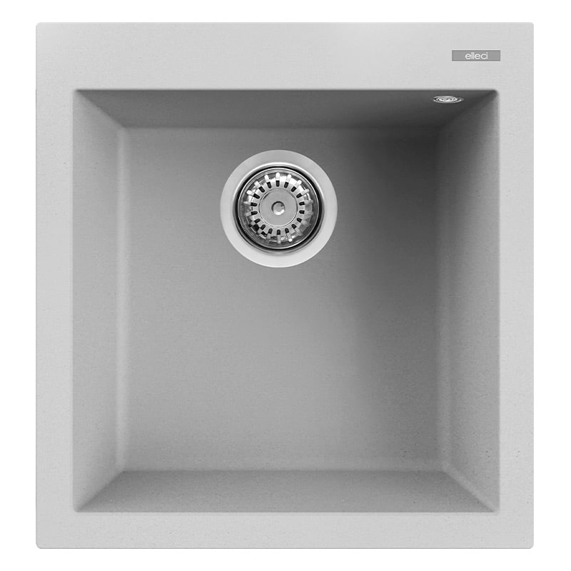 foto del prodotto lavello elleci incasso 1 vasca 47x50 quadra 102 metaltek grigio aluminium lmq10279