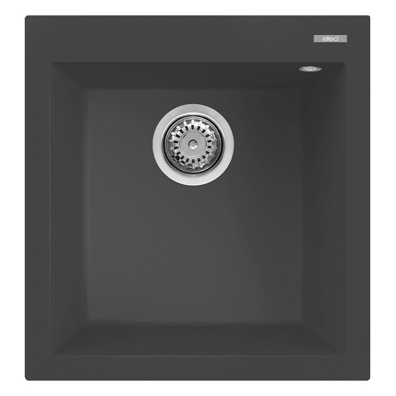 foto del prodotto lavello elleci incasso 1 vasca 47x50 quadra 102 metaltek nero ghisa lmq10270