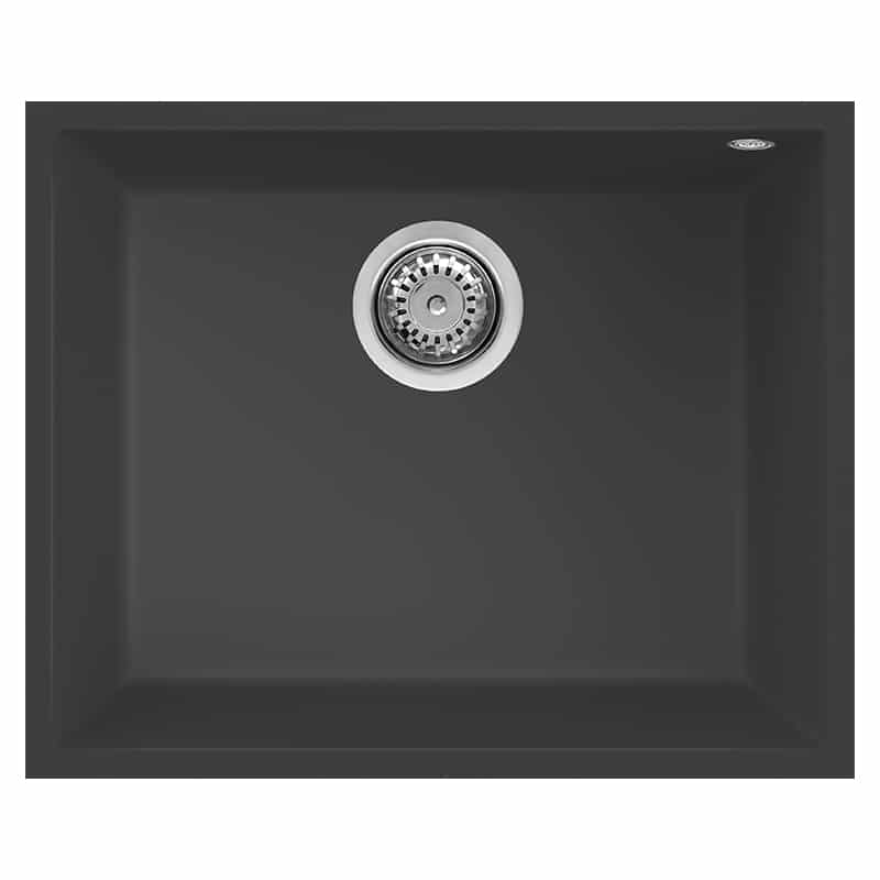 foto del prodotto lavello elleci incasso 1 vasca 54x44 quadra 105 sottotop granitek antracite lgq10559bso