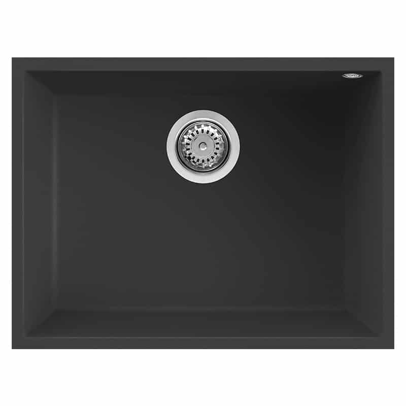 foto del prodotto lavello elleci incasso 1 vasca 58x44 quadra 110 sottotop granitek antracite lgq11059bso