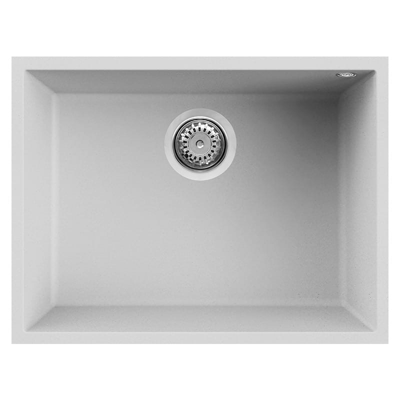 foto del prodotto lavello elleci incasso 1 vasca 58x44 quadra 110 sottotop granitek bianco lgq11068bso