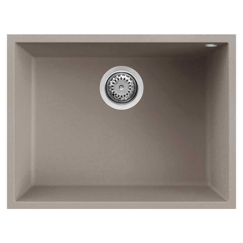 foto del prodotto lavello elleci incasso 1 vasca 58x44 quadra 110 sottotop granitek grigio tortora lgq11043bso