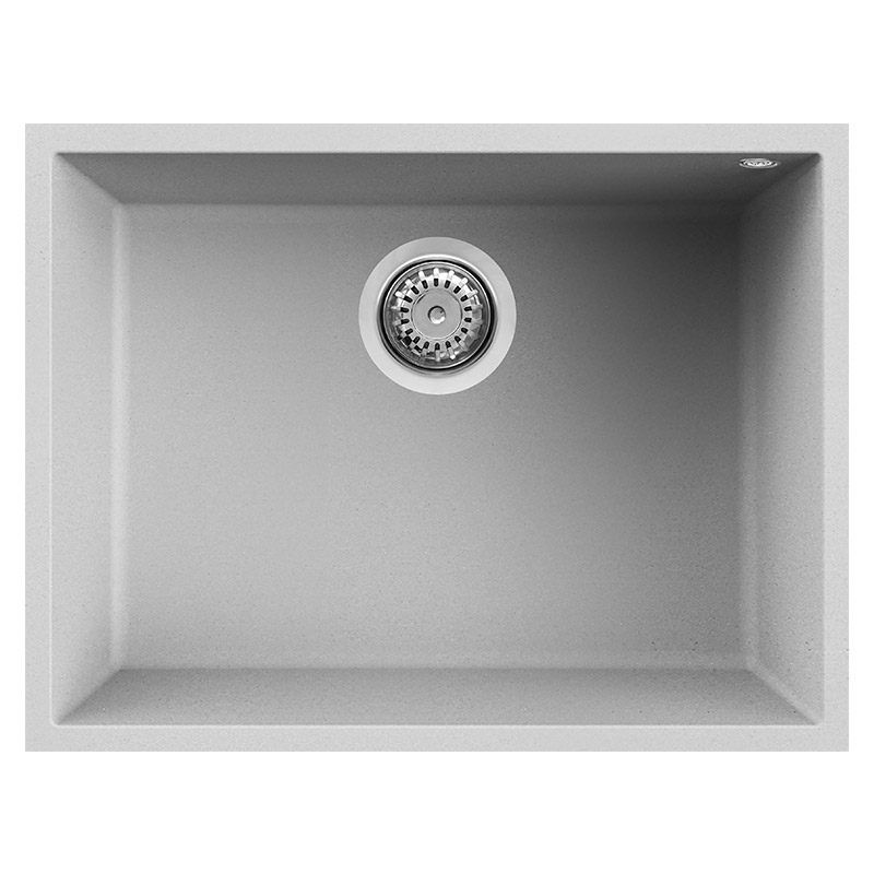 foto del prodotto lavello elleci incasso 1 vasca 58x44 quadra 110 sottotop metaltek grigio aluminium lmq11079bso