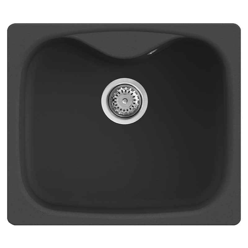 foto del prodotto lavello elleci incasso 1 vasca 58x50 fox 200 granitek nero lgf20040