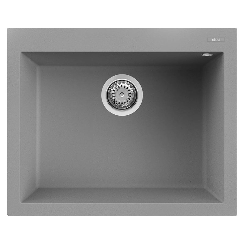 foto del prodotto lavello elleci incasso 1 vasca 61x50 quadra 110 granitek grigio cemento lgq11048