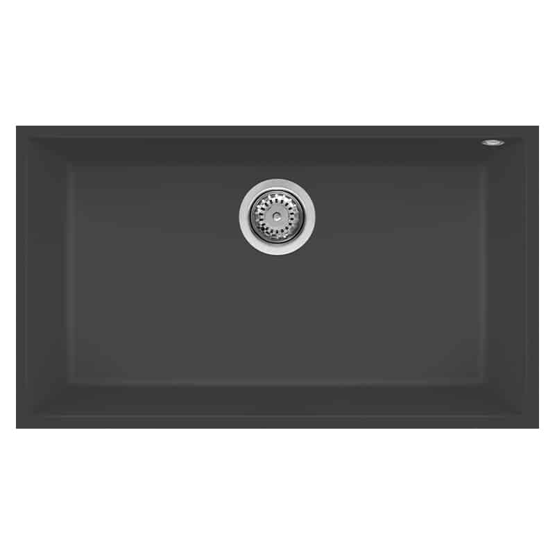 foto del prodotto lavello elleci incasso 1 vasca 76x44 quadra 130 sottotop granitek antracite lgq13059bso
