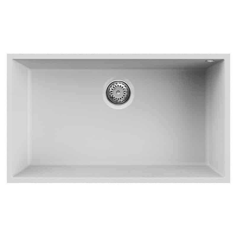foto del prodotto lavello elleci incasso 1 vasca 76x44 quadra 130 sottotop granitek bianco lgq13068bso