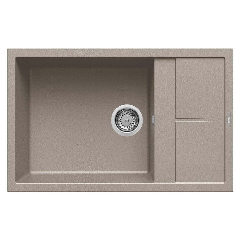 foto del prodotto lavello elleci incasso 1 vasca 78x50 unico 310 granitek grigio tortora lgu31043