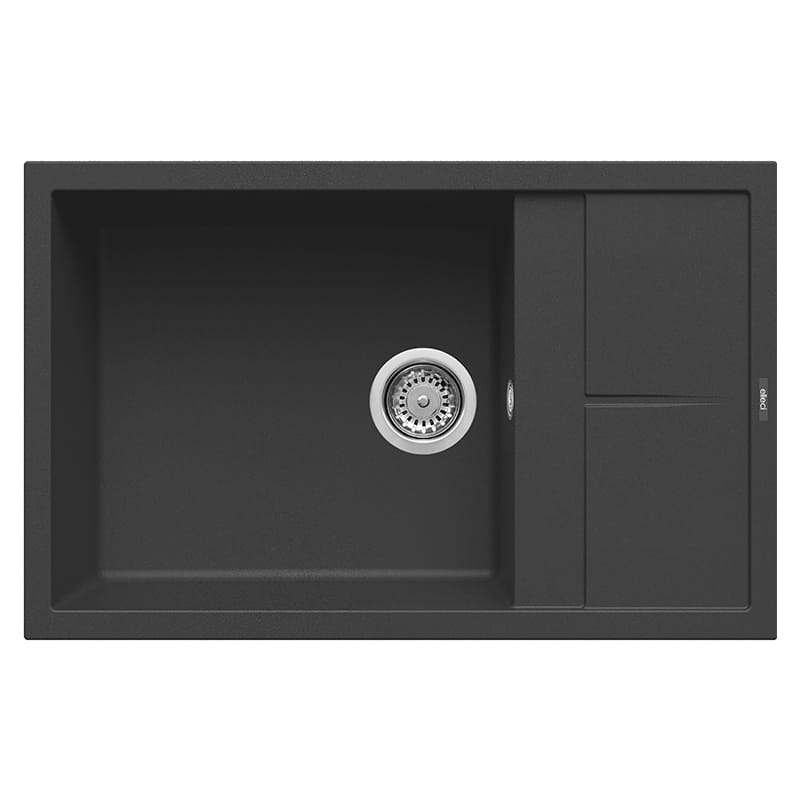 foto del prodotto lavello elleci incasso 1 vasca 78x50 unico 310 granitek nero lgu31040