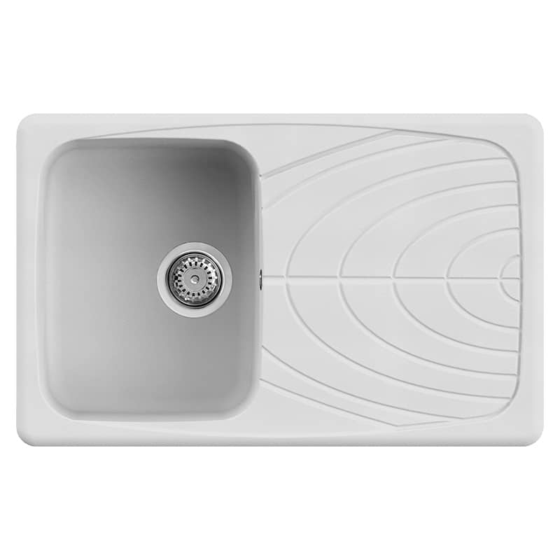 foto del prodotto lavello elleci incasso 1 vasca 79x50 master 300 granitek bianco lgm30068