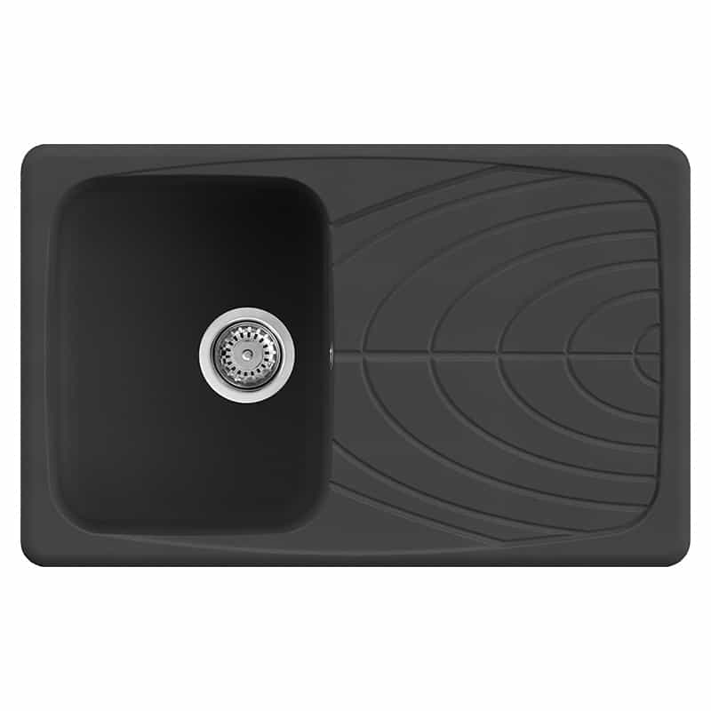 foto del prodotto lavello elleci incasso 1 vasca 79x50 master 300 granitek nero lgm30040