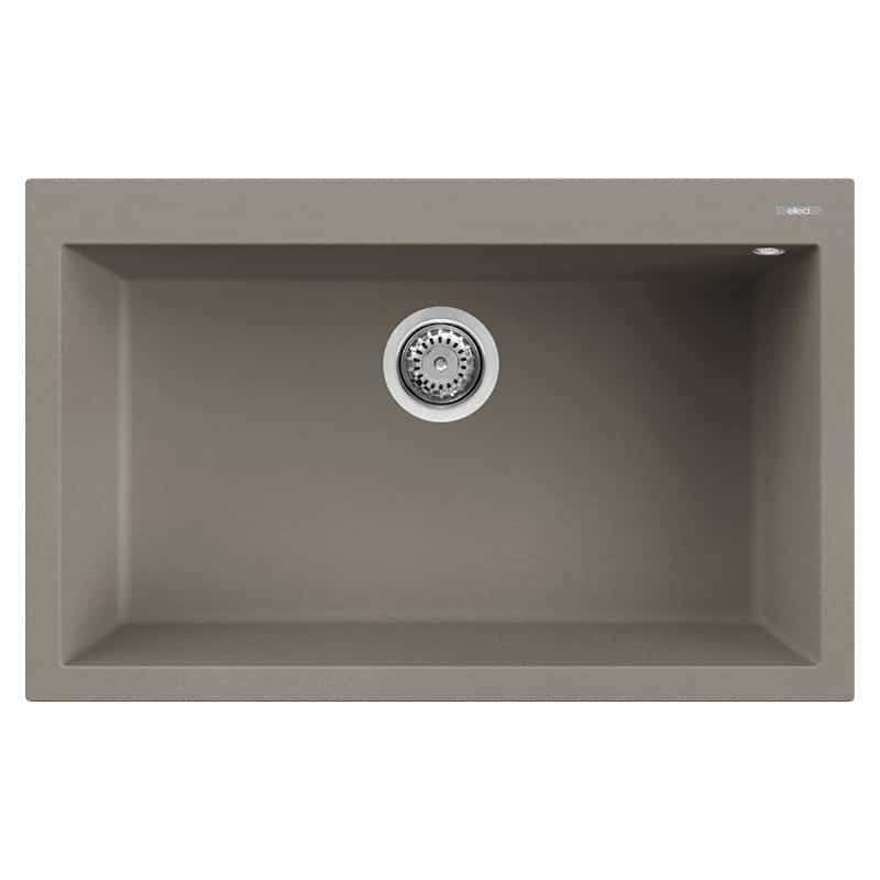 foto del prodotto lavello elleci incasso 1 vasca 79x50 quadra 130 keratek plus grigio dove grey lkq13093