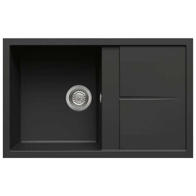 foto del prodotto lavello elleci incasso 1 vasca 79x50 unico 300 granitek nero lgu30040