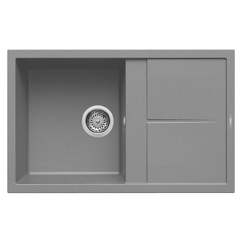 foto del prodotto lavello elleci incasso 1 vasca 79x50 unico 300 metaltek grigio titanium lmu30073