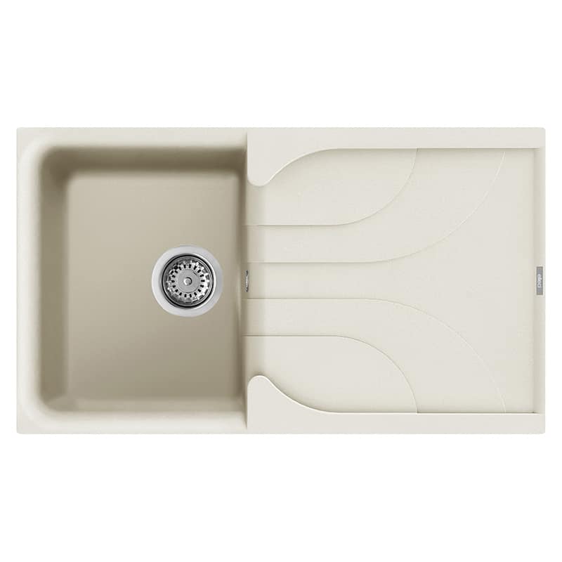 foto del prodotto lavello elleci incasso 1 vasca 86x50 ego 400 granitek bianco antico lge40062