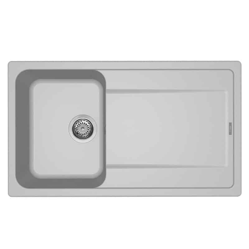 foto del prodotto lavello elleci incasso 1 vasca 86x50 life 400 granitek grigio aluminium lm240079