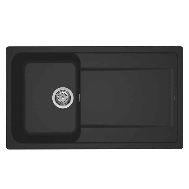 foto del prodotto lavello elleci incasso 1 vasca 86x50 life 400 granitek nero lg240040