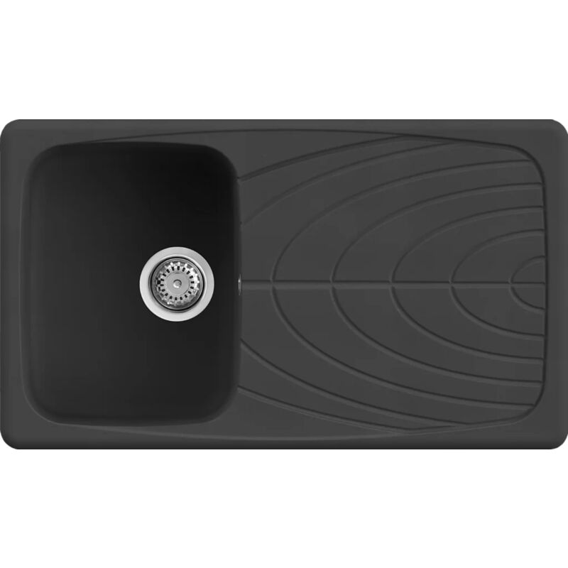 foto del prodotto lavello elleci incasso 1 vasca 86x50 master 400 granitek nero full black lgm40040